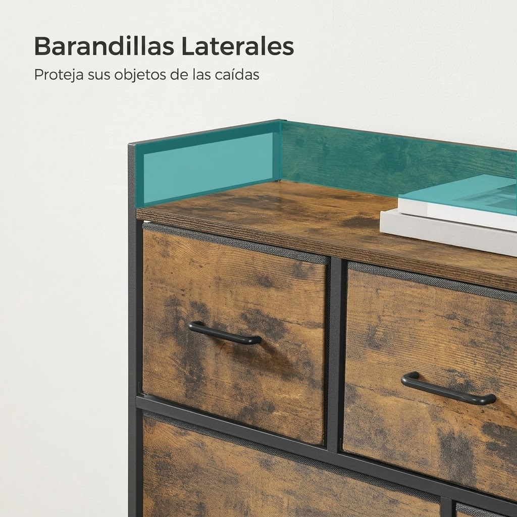 Cómoda SONGMICS: mueble organizador de tela con 7 cajones, asas y estructura metálica resistente, ideal para dormitorio. - Bild 3