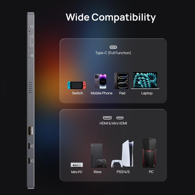 ARZOPA Portable Monitor 16.1"/17.3" FHD 1080P 60Hz/144Hz Laptop Screen Extender for PC Mac Xbox Switch PS5 iPhone IPS Display Computer Display HDR External Screen Game Workfromhome - Bild 7