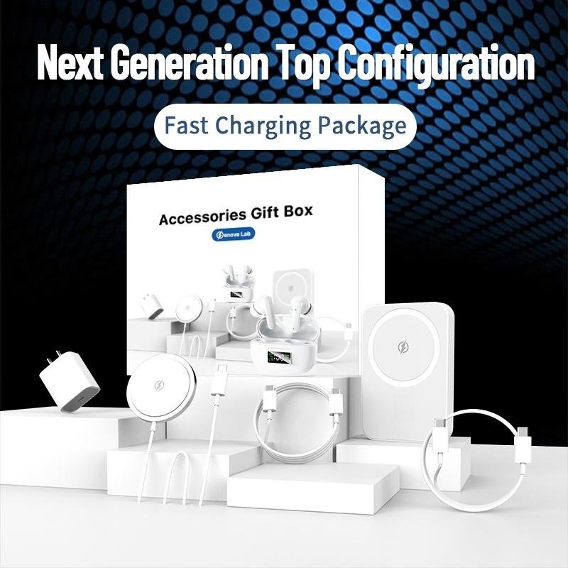 ARTCYBER 6-in-1 Charging Kit ?C Magnetic Power Bank, Wireless Charger, Type-C Cable, Adapter & Audio Support, Fast Charge, Compact & Portable